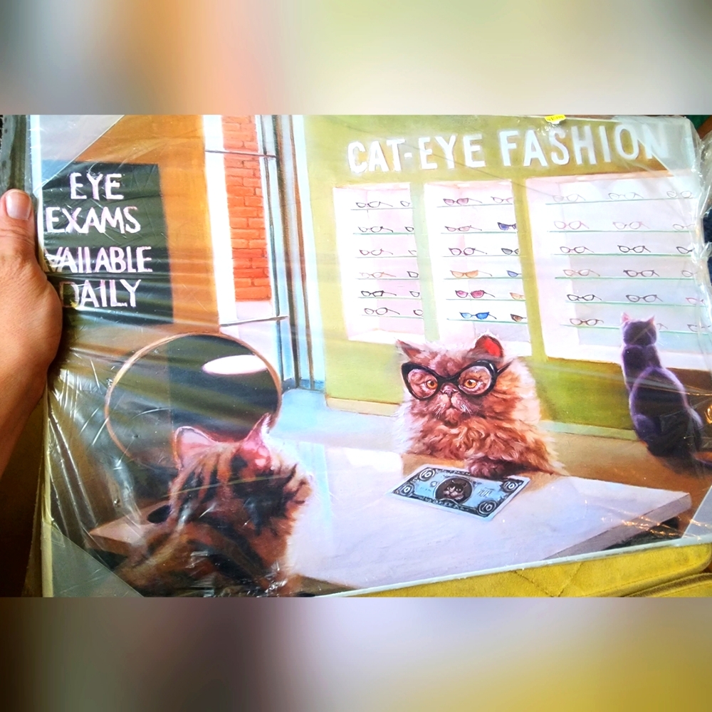 Cat Eye Exam Wooden Photo